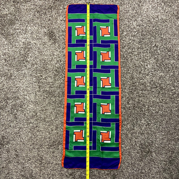 Vintage Geometric Scarf 70s 80s Colorful Funky 43x15" Abstract Art - Picture 4 of 6